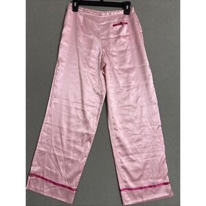 Vtg Y2K Victoria's Secret Pink Lounge pants Pj Rosette Split Hem wide leg Sz XS
